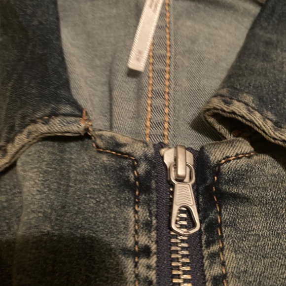 FP Lennox Racer Jumpsuit Utility Jean Denim Zip zip M Med Pockets - Picture 15 of 15